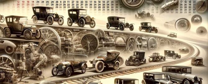 collage of historical cars