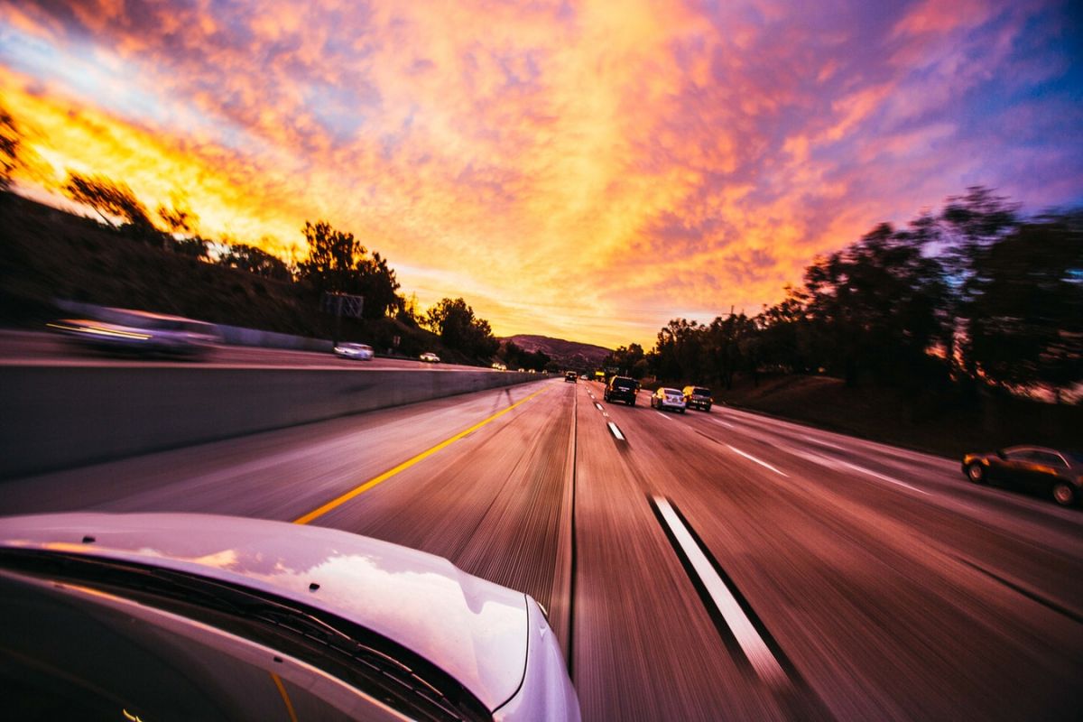 car sunset