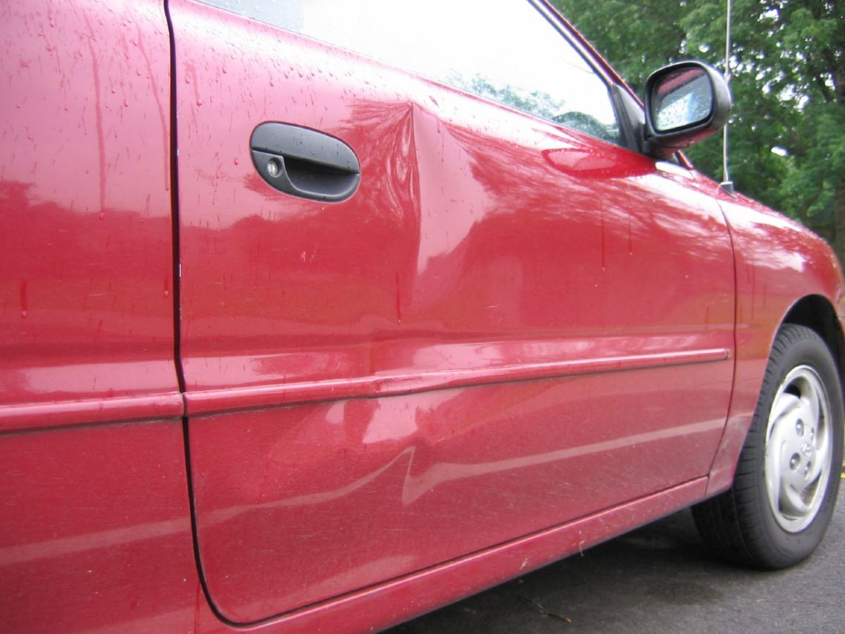 dent in car door