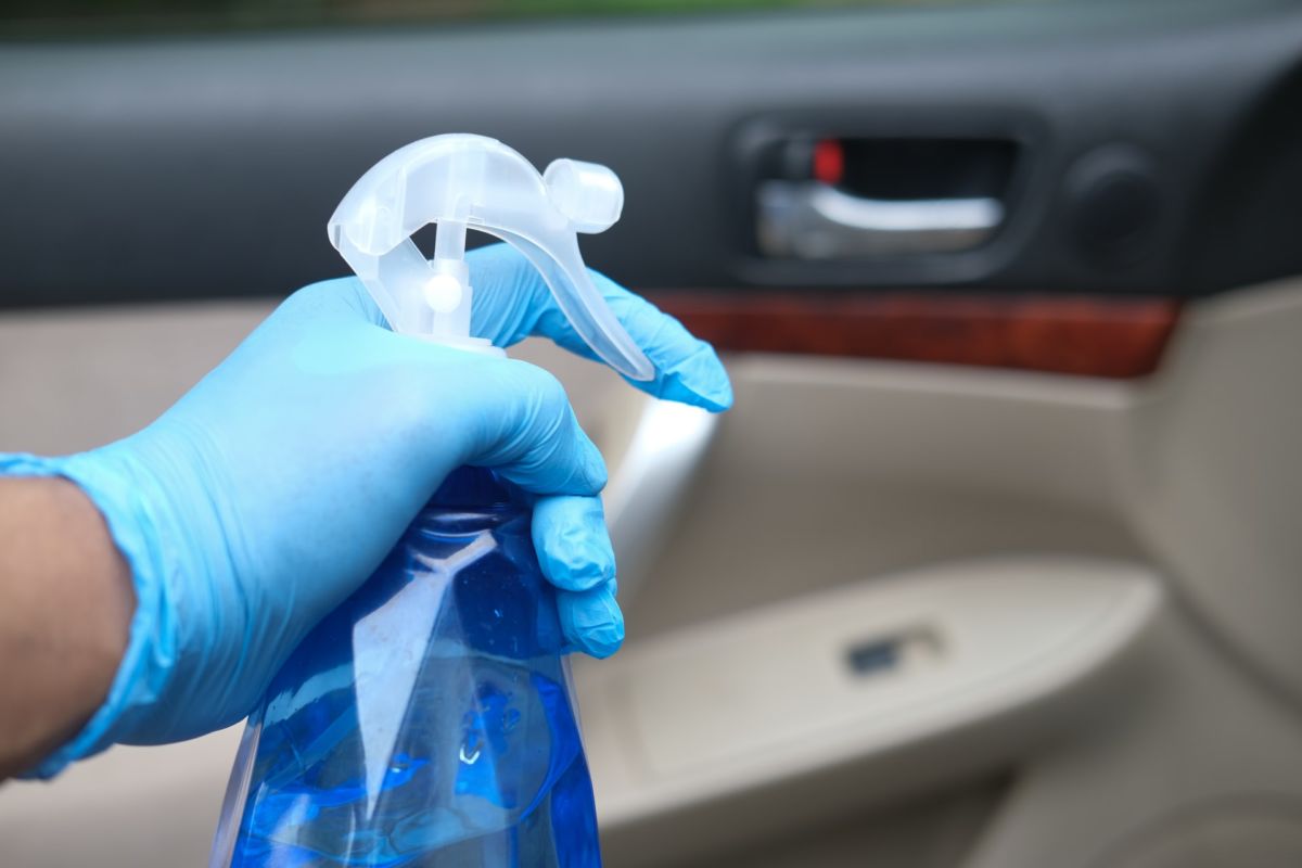 cleaning inside of car