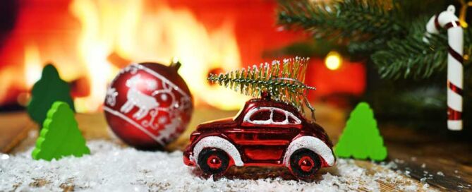 toy car with christmas tree
