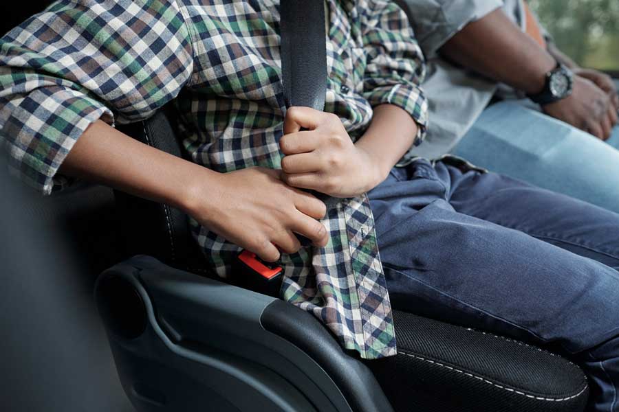 person wearing a seatbelt