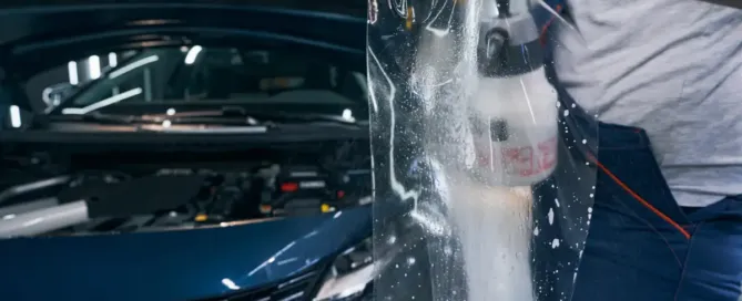 service-worker-prepare-protective-ppf-with-water